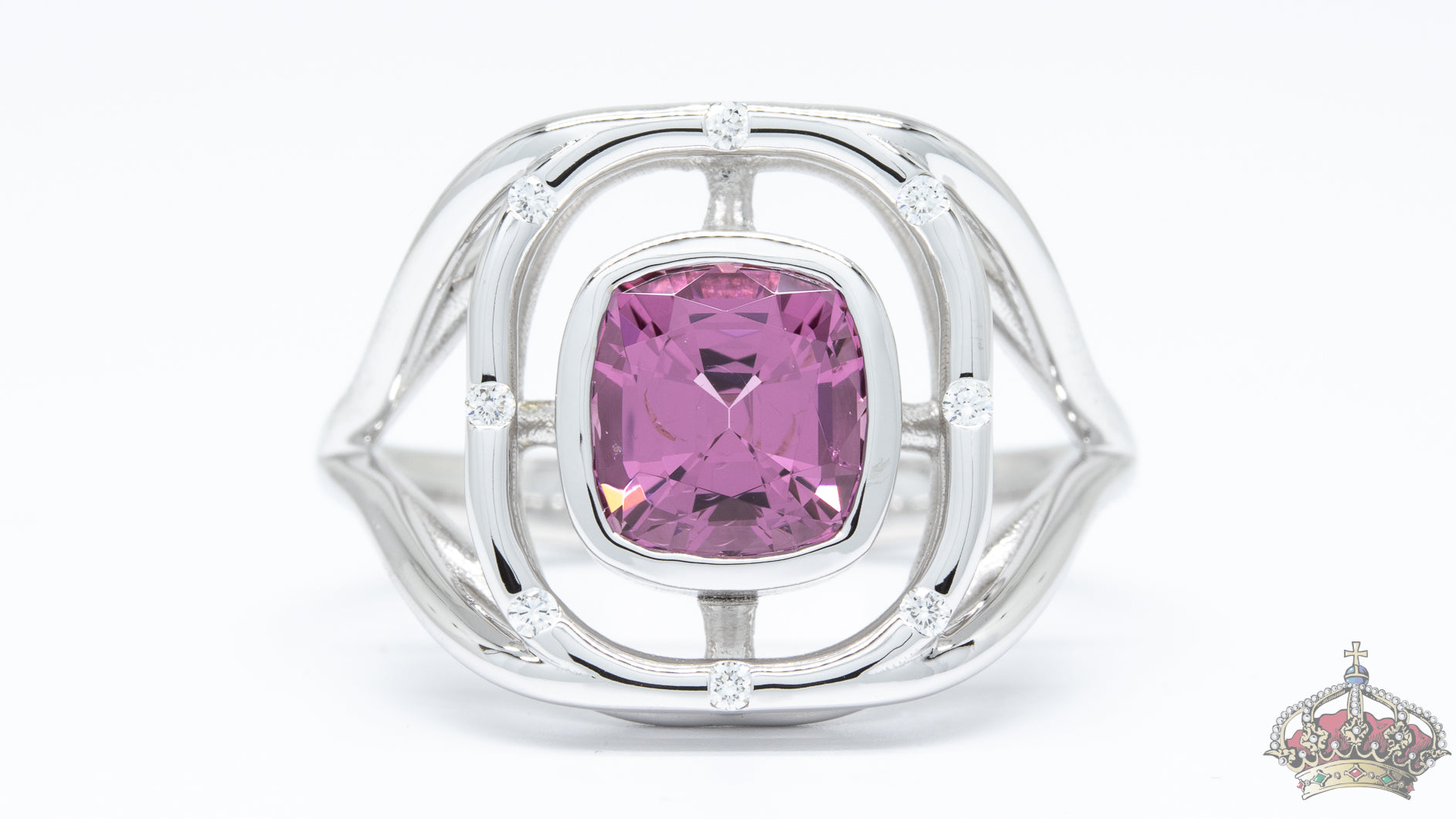 Pink Spinel Cage Ring