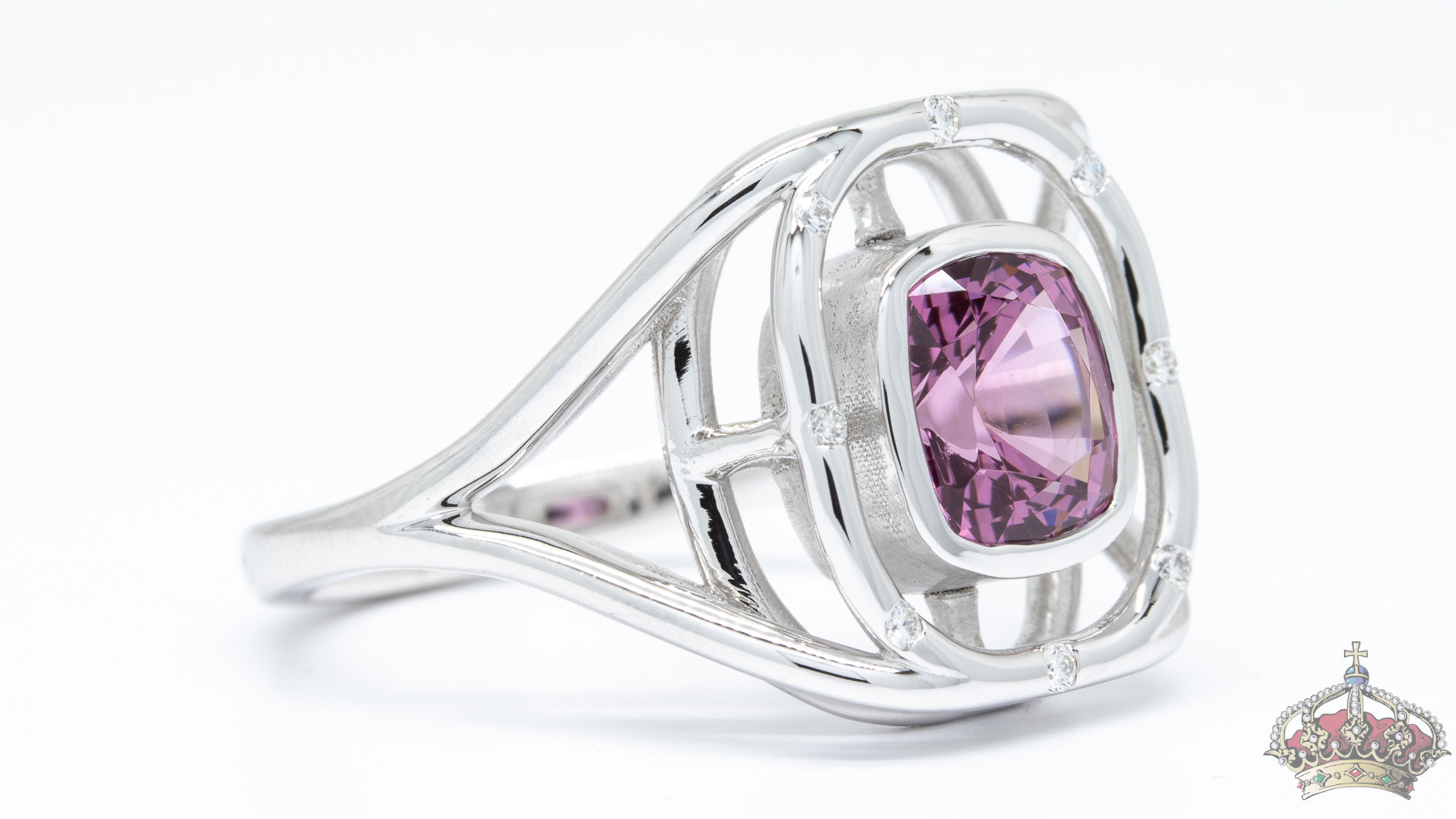 Pink Spinel Cage Ring